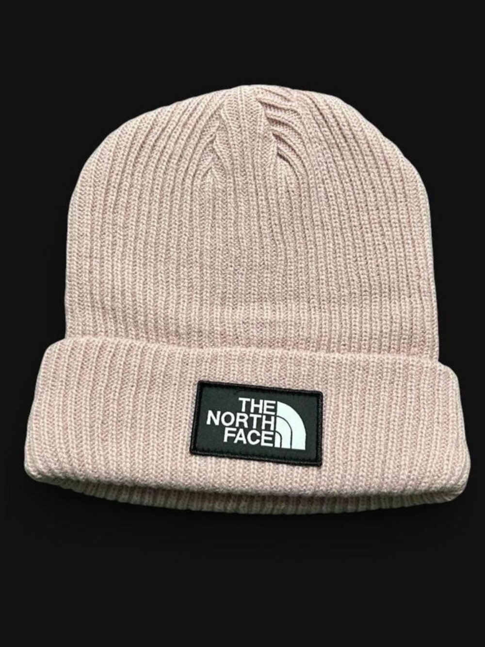 The North Face Pink Cuffed Logo Beanie
